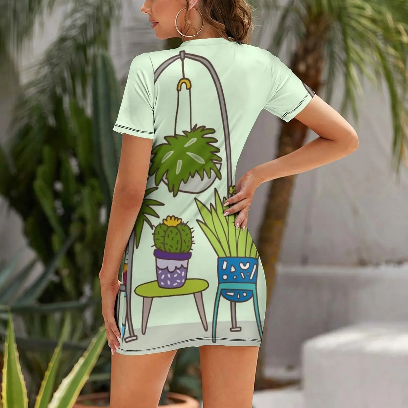 Plant life Short-Sleeved Dress - Korean Women Lifestyle review and price