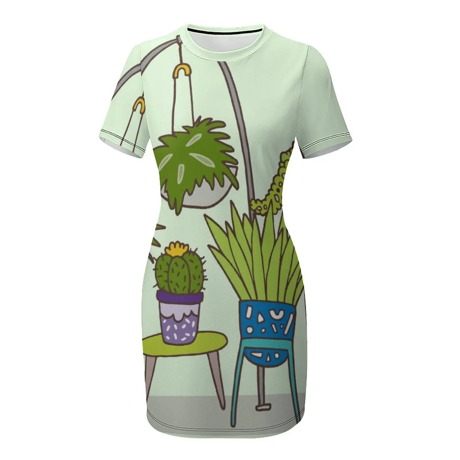Plant life Short-Sleeved Dress - Korean Women Lifestyle review and price